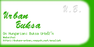urban buksa business card